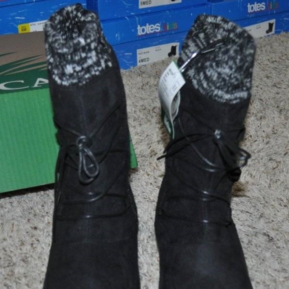 Womens Winter Boots Black Itasca Water Resistant 7 Suede Zip Up Round Toe Deidre - Picture 5 of 5